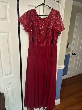 Ever Pretty Red Sequin Bodice Maxi Dress